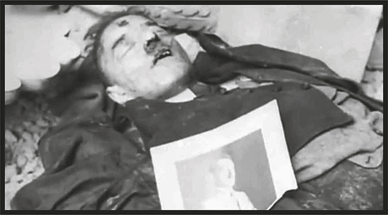 O cadáver de um dos muitos sósias de Adolf Hitler