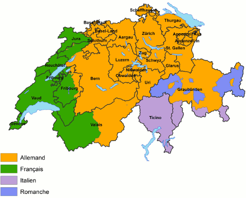 Mapa da Suiça
